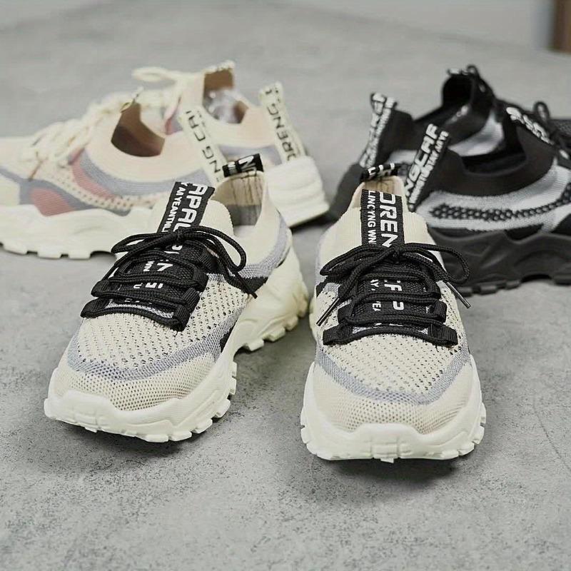 New Womens Breathable Mesh Platform Sneakers Comfortable Lace Up Outdoor Shoes