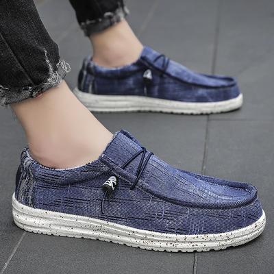 Letnie męskie buty płócienne dżinsowe oddychające casualowe outdoorowe antypoślizgowe sneakersy wygodne buty do jazdy mokasyny męskie duży rozmiar 40-48