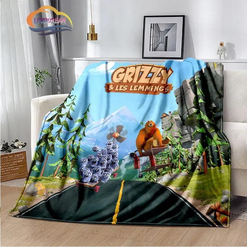 Animation Grizzy und die Lemminge Serie Flanelldecke Sofa Bett Nickerchen Kinderzimmer Dekorative Tagesdecke