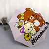 Rilakkuma,Bear Automatic Folding Umbrella Simple 8 Rib Design, Bright Cartoon Pattern, Durable Iron Frame, Suitable For Travel, Outdoor, Bea
