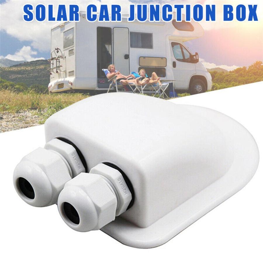 Top Roof Double Hole Cable Wire Entry Box Solar Panel Motorhome Camper Boat RV