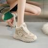 Women's High Fashion Fashion Lightweight Soft Sole Winter Warm Fur One Snow Boots Padded Lined Non-slip Casual Sneakers Cotton Boots