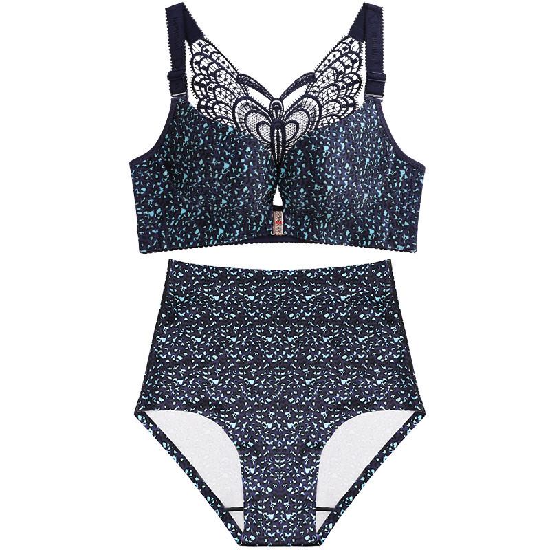 Front Buckle Plus Size Bra Fat MM Large Cup Seamless Gathered Adjustable Butterfly Beauty Backlit Sexy Underwear