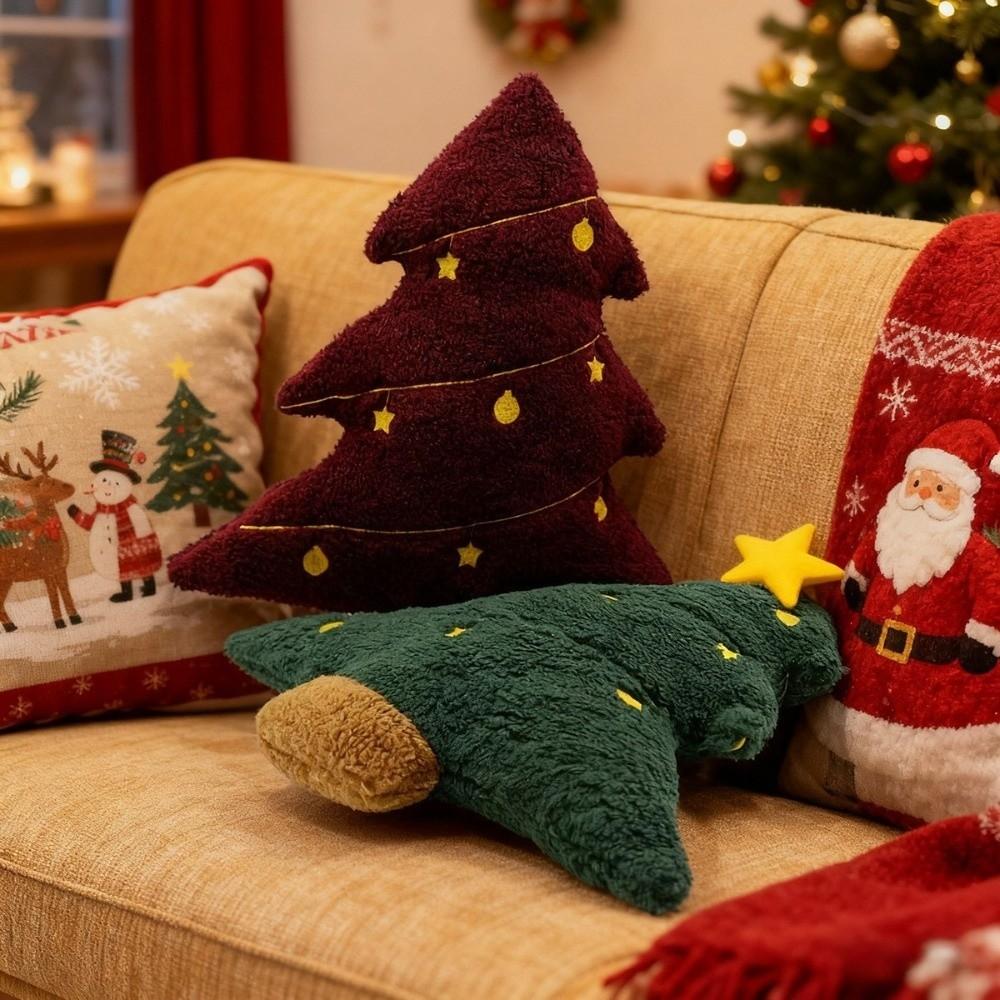 Soft Christmas Tree Pillow 40cm Festive Decor Pillow New Plush Cushion Christmas