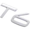 T6 Emblem 3D Metal Badge Car Hood Truck Door Side Fender Rear Trunk Emblem Sticker Decals for Volvo XC60 S60 V60 Polester (Silver)