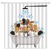 Animal Shower Curtain, Cartoon Cat Dog Bathtub Shower Cute Kids Boys Girls Bathroom Decorative Shower Curtains