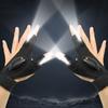LED Fishing Gloves 3 Finger Exposed Rechargeable Lighted Night Work Cycling Car Repair Hands Free Sport
