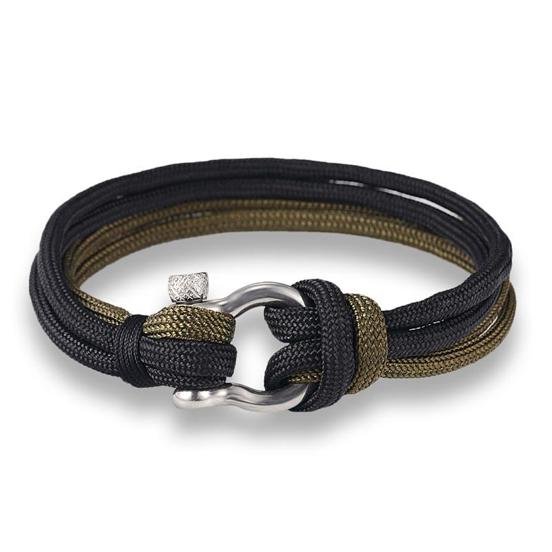 Umbrella Rope Leather Adjustable Survival Bracelet