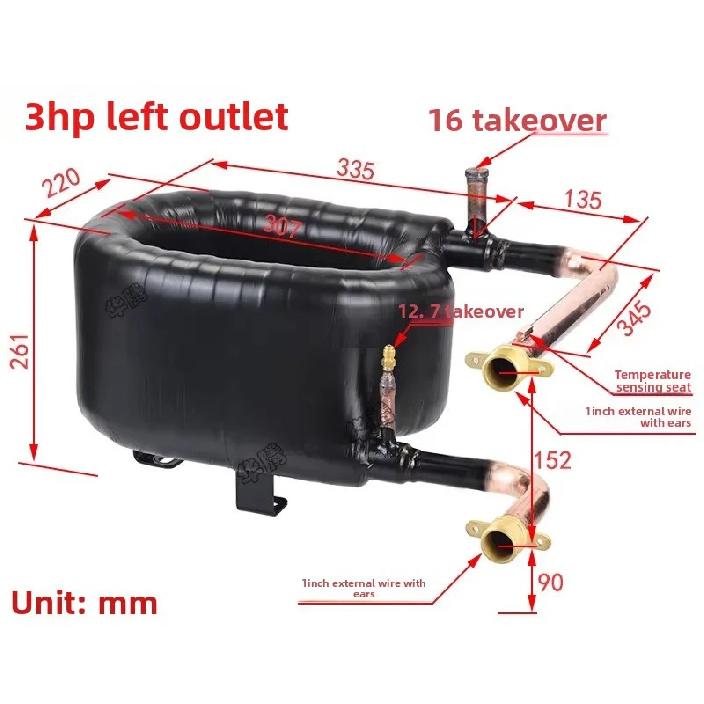 3HP tube heat exchanger, air energy heat pump coaxial air conditioning accessories, evaporator condenser heat exchanger