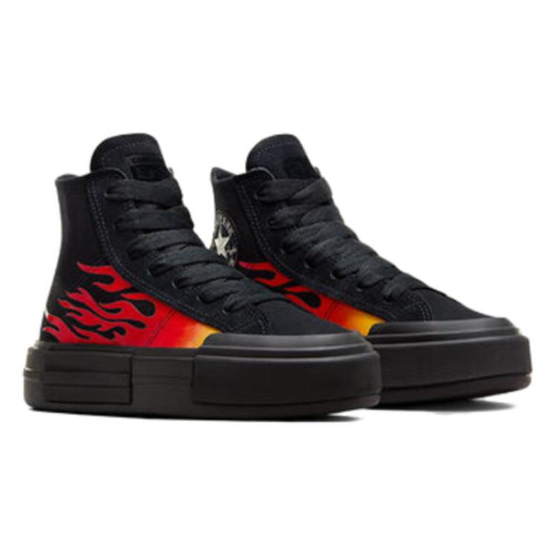 Converse Chuck Taylor All Star Fashionable and Trendy Durable Increased Height High-top Canvas Shoes Unisex Black and Red