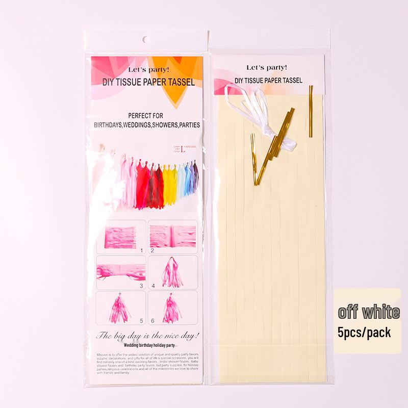 35cm DIY Paper Tassels for Children's Birthday, Wedding, or Festival Decorations - 5pcs/pack