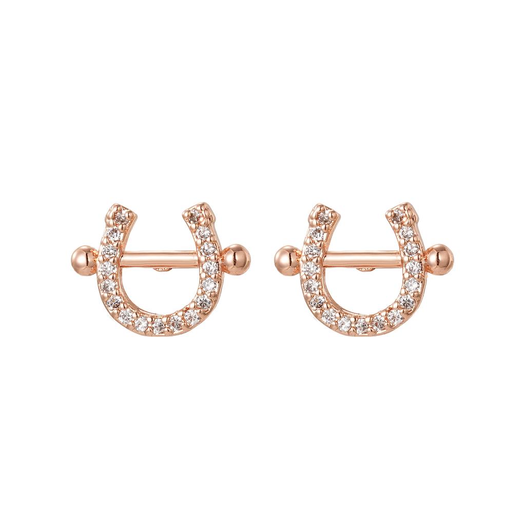 Minimalist Horseshoe Stud Earrings Simple Niche Earrings Elegant Chic Ear Accessories