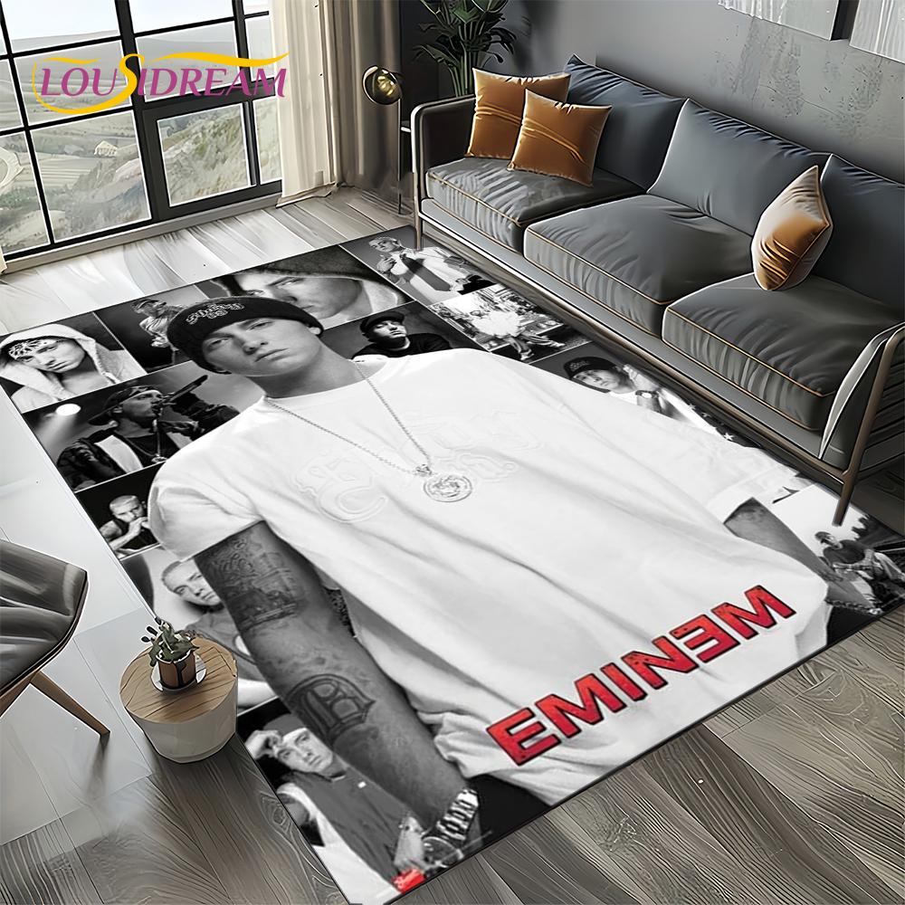 Rapper Eminem Tupac 2pac Hip-Hop Rap God Carpet Rug for Living Room Bedroom Home Sofa Decoration,Area Rug Non-slip Floor Mat