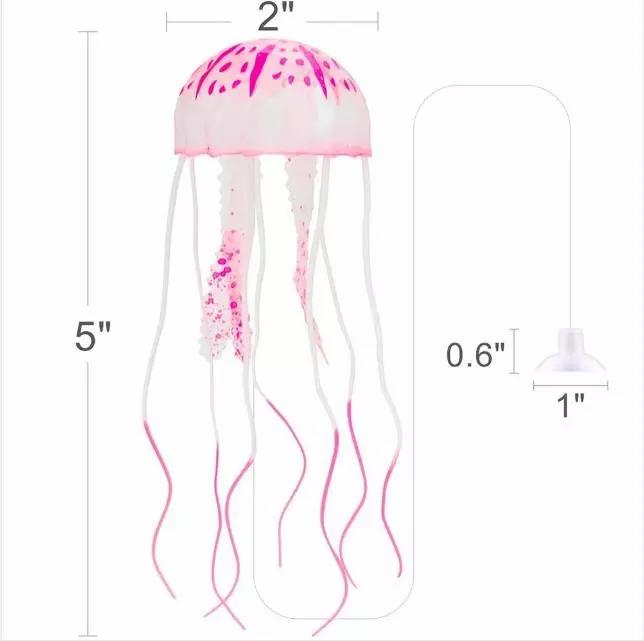 Poisson Artificiel Lumineux Méduse Décoration d'Aquarium Aquarium Plante Vivante Sous-Marine Ornement Lumineux Paysage Aquatique