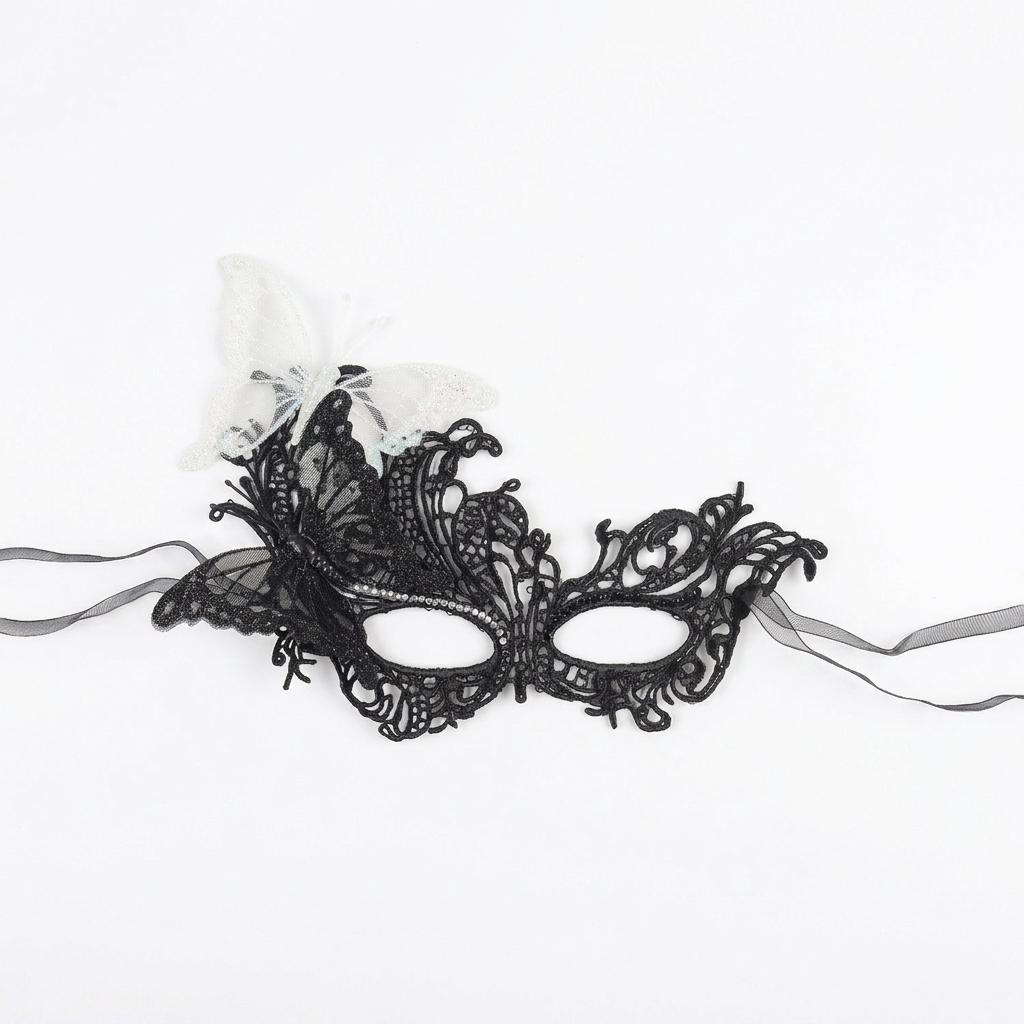 Black Lace Mask Hollow-Out Lace Half Face Mask Costume Party Mask Mysterious For Photography Costume Occasions Halloween Costume