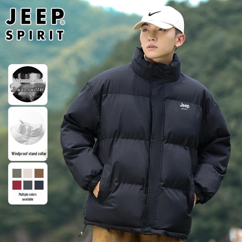 JEEP SPIRIT Men's Winter Loose Fit Stand Collar Padded Jacket