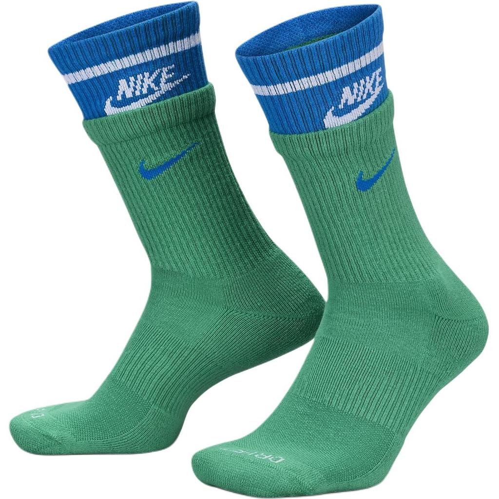 Nike Crew Socks Unisex 1 Pack Stadium Green, Laser Orange, White FN3148-300
