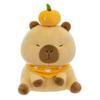 Cute Cherry Blossom Orange Capybara With Scarf Cartoon Animal Doll Plush