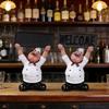 Fat Chef Resin Figurine Message Board Toothpick Holder Resin Chef Statue Sculpture Kitchen Counter Decor Ornament for Home Cafe Restaurant