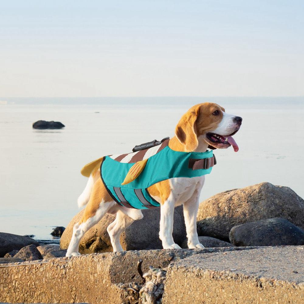 Haustier Hund Sommer Badeanzug Niedlichen Cartoon Stil Reflektierende Schwimmweste