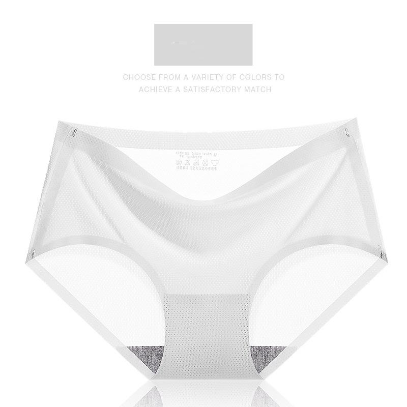 Damen-Slips für den Sommer, einfarbig, nahtlos, mittlere Taille, sexy, atmungsaktive Unterwäsche für Damen