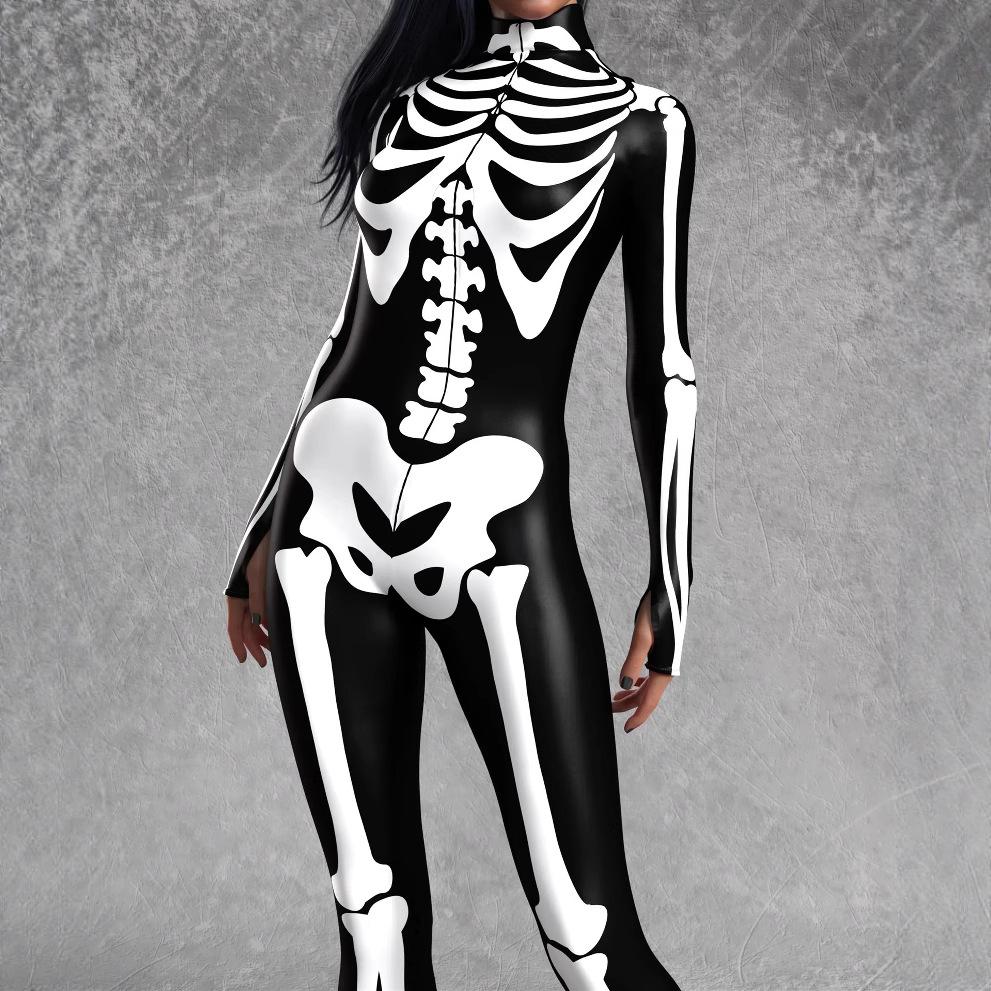 Unisex Cyber Punk 3D Digital Printing Halloween Party Role Play Outfit Women Men Cosplay Costume Carnival Jumpsuit