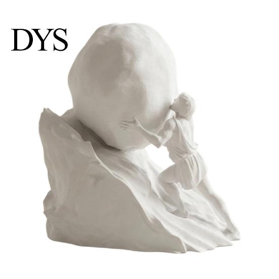 Exquisite Craftsmanship Desktop Art Sisyphus Rolling Rock Statue, Struggler Figurine, 3D Printed Durable PLA Material Decor Inspirational Sculpture