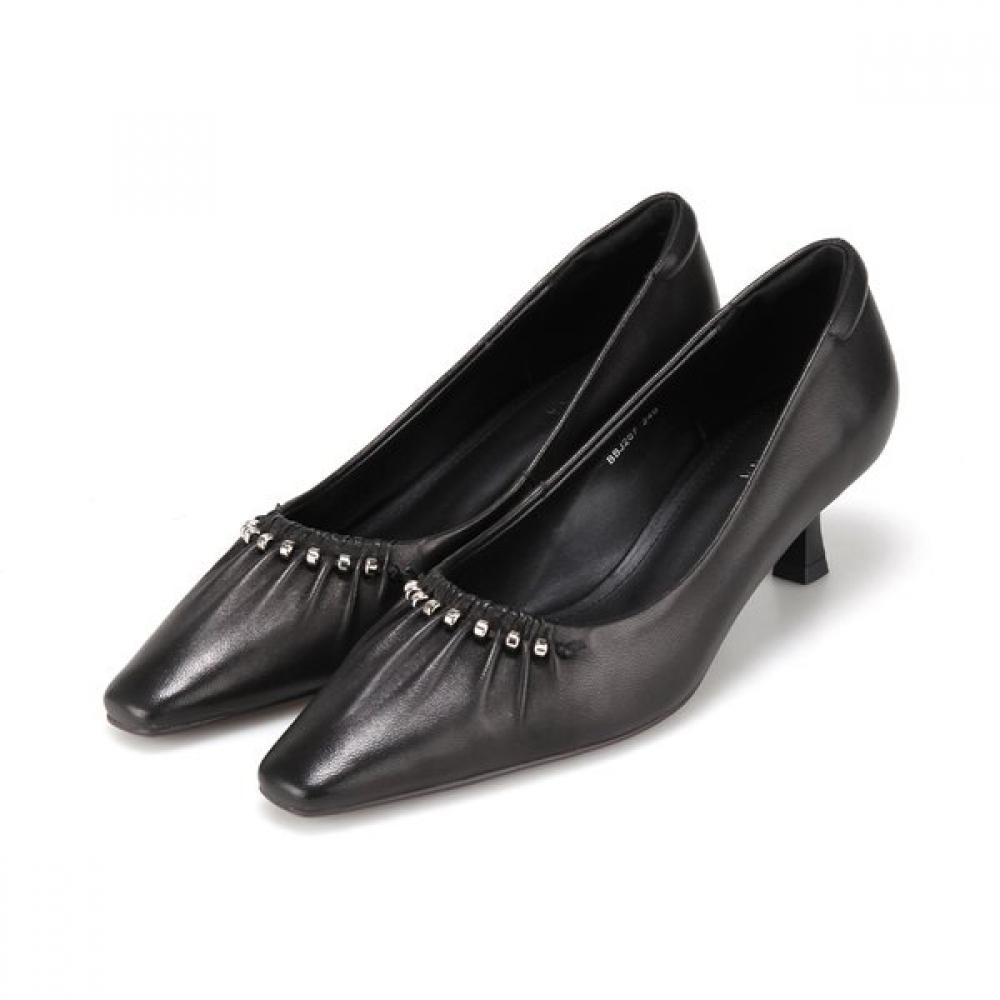 Barbara Leather Shiring Metal Decoration Pumps 5cm Bbj207bk 225mm