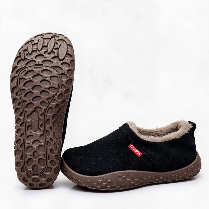 Simple Women's Warm Foot Cover Shoes, Low Heel, Cotton Shoes, Anti-slip Shoes