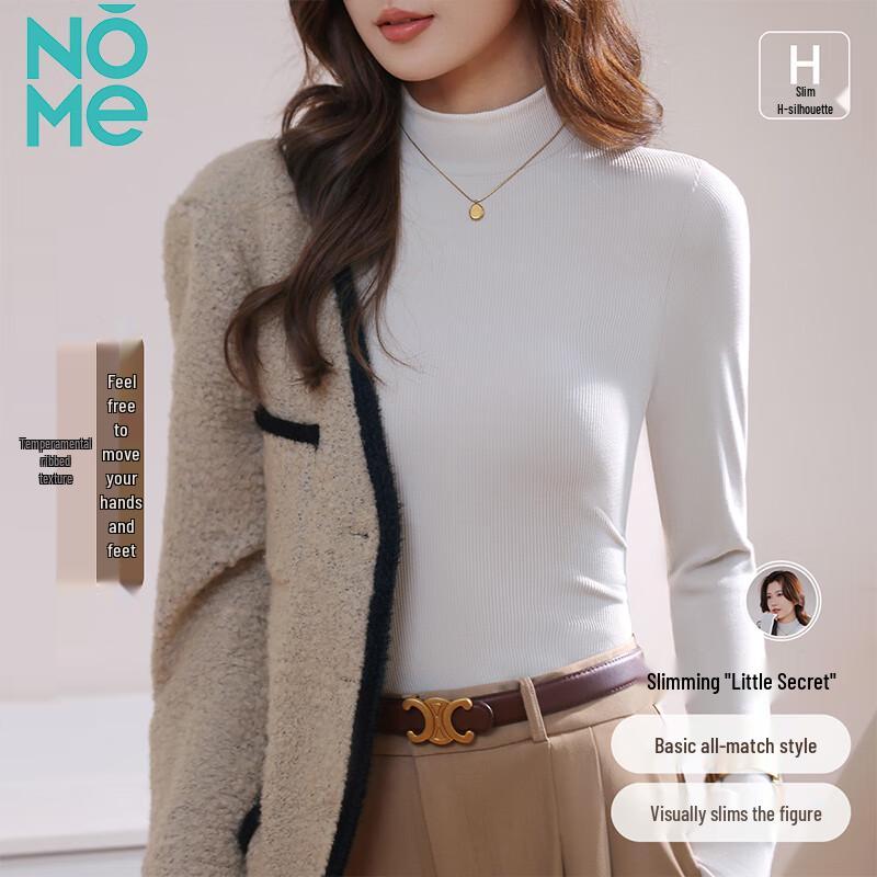 Women s Ribbed Semi-High Collar Long Sleeve Top XL