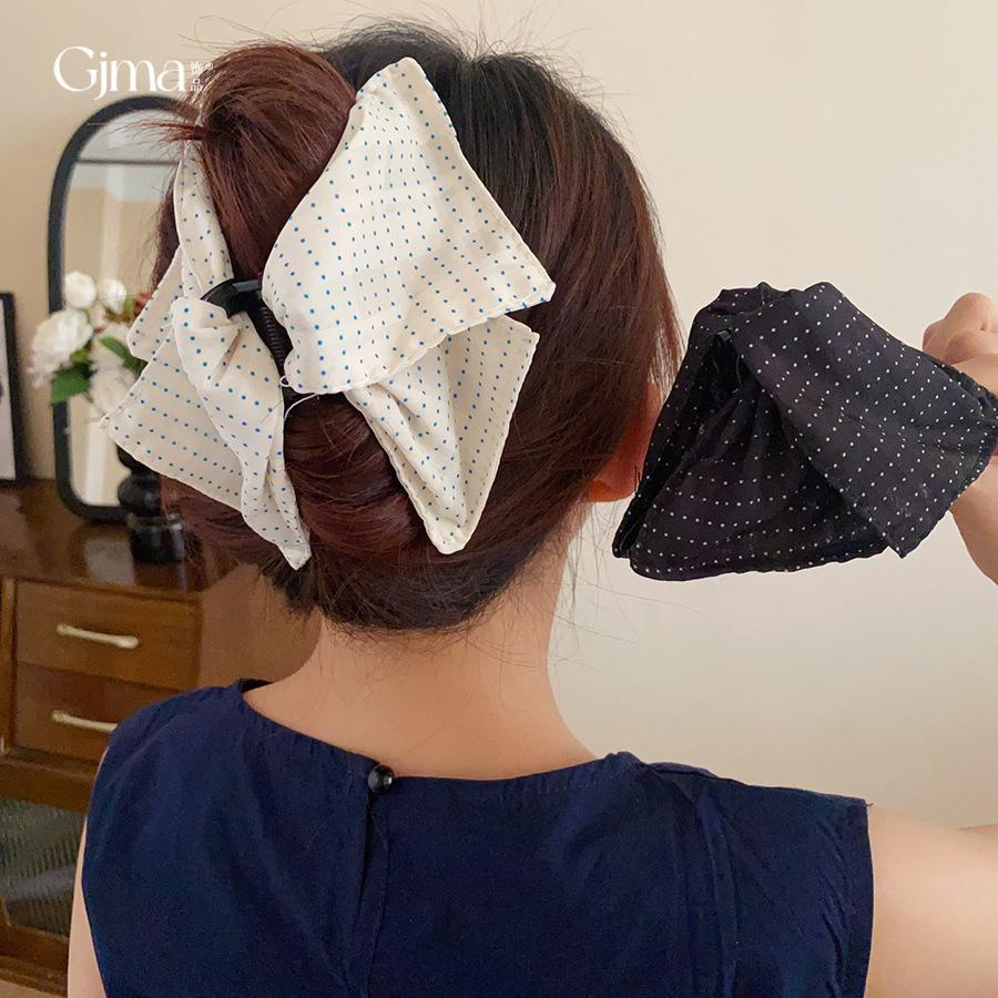 Korean temperament geometric fabric polka dot hairpin exquisite shark clip fashionable versatile simple hair accessories headgear