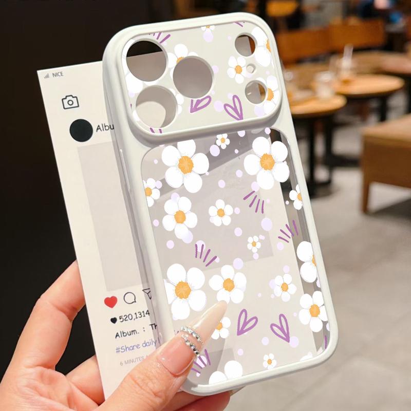 Cute Cartoon Floral Case For iPhone 17 Pro Max For iPhone 16 15 14 13 Pro Max Luxury Hybrid TPU+PC Clear Back Hard Cover