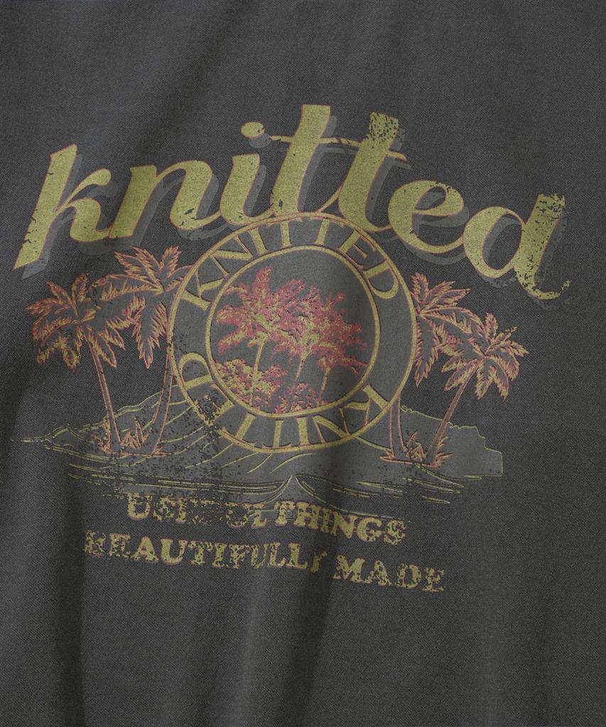 KNITTED Pigment Palm Tree Sweatshirt Charcoal