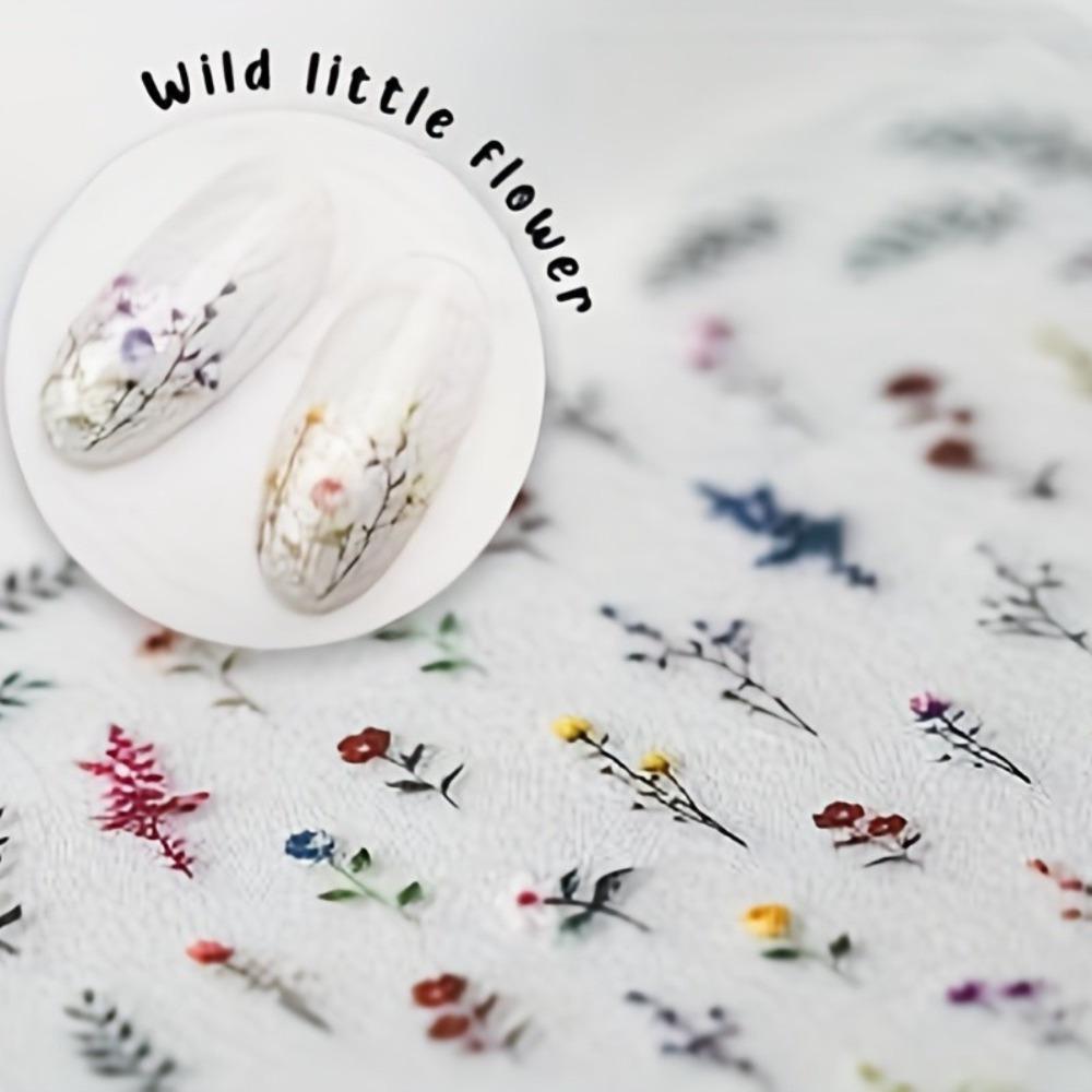Wild Little Flower Back Adhesive Nail Stickers for Nail Art Decoration