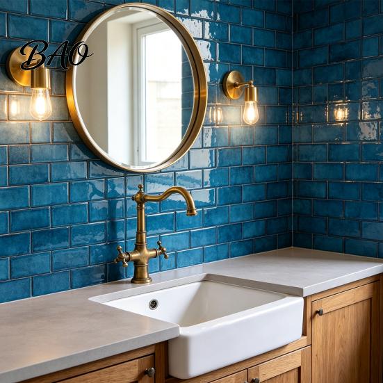 Removable Bathroom Wall Decor Self-Adhesive Mosaic Stickers for Kitchen Bathroom, Waterproof Wallpaper, Sink Backsplash Protector 3D Peel And