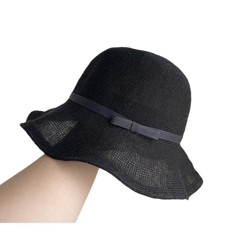 Temperament bucket hat women's spring and summer thin breathable sun hat new British retro top hat simple fashion basin hat