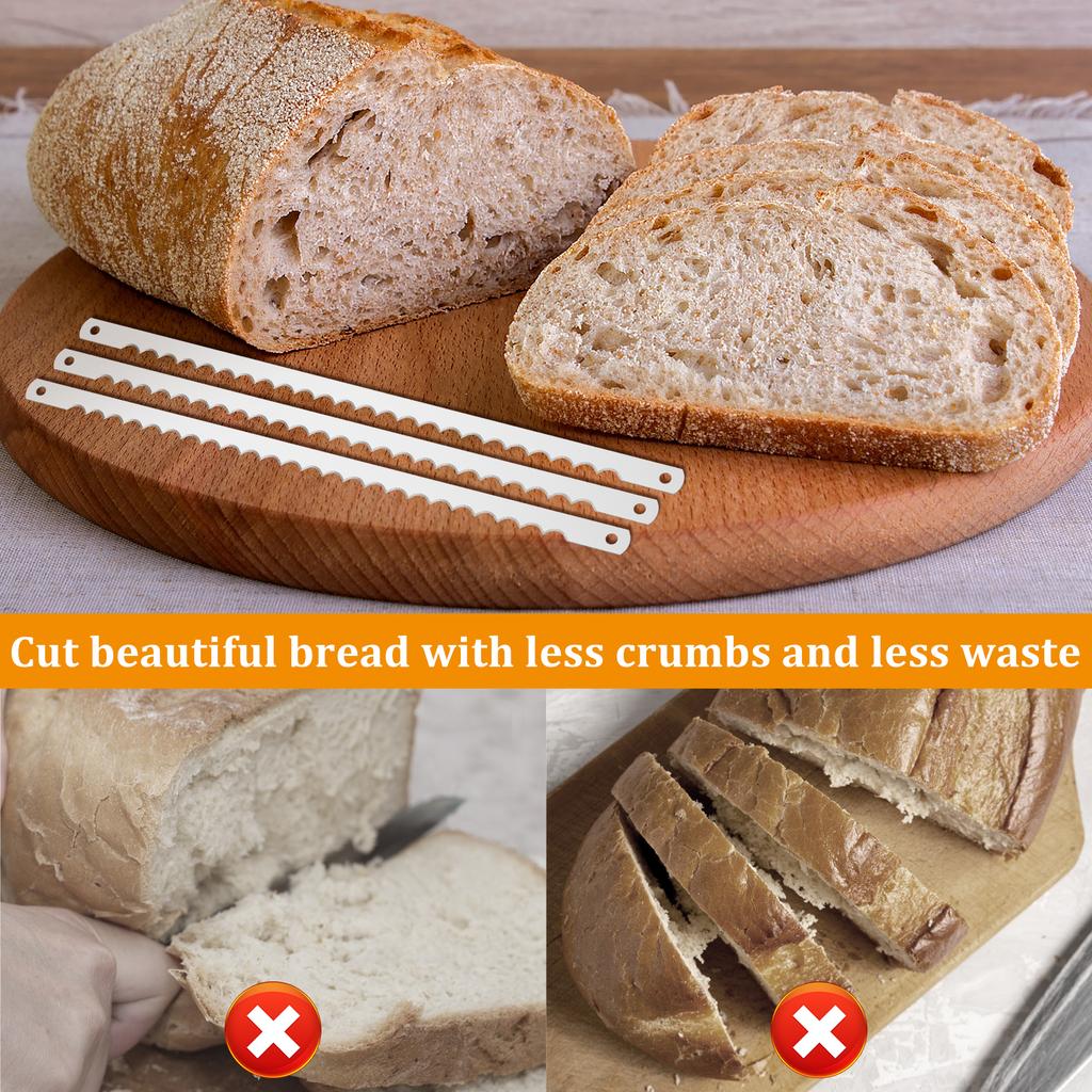 8 Stainless Steel Bread Cutting Knife Replacement Blades Equipped with Screws and Screwdrivers Serrated Bread Replacement Blades