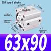 SDA Mini Pneumatic Cylinder, High Thrust, Thin Type, Bore Sizes 20/25/32/40/50