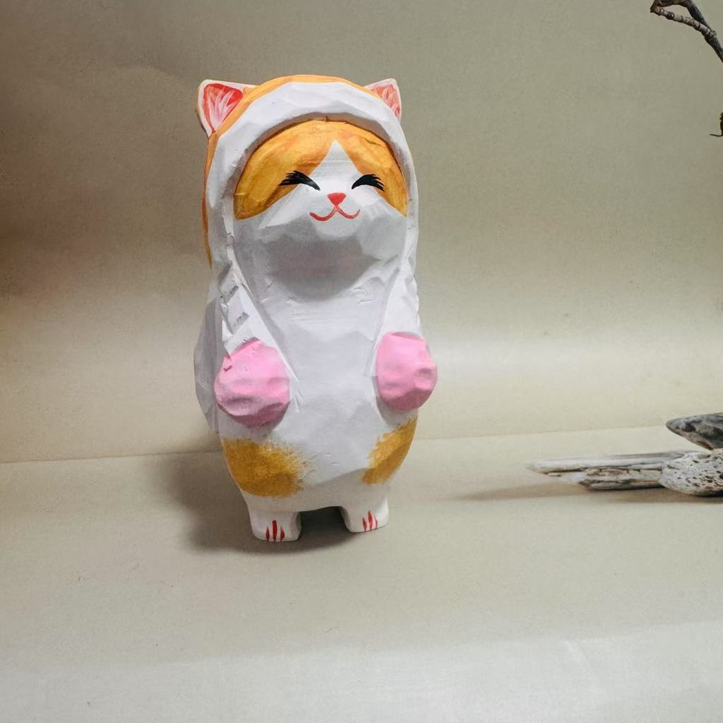 

Wooden Craft Decor Lucky Cat Car Hanging Ornament For Home Office Gifts розовый