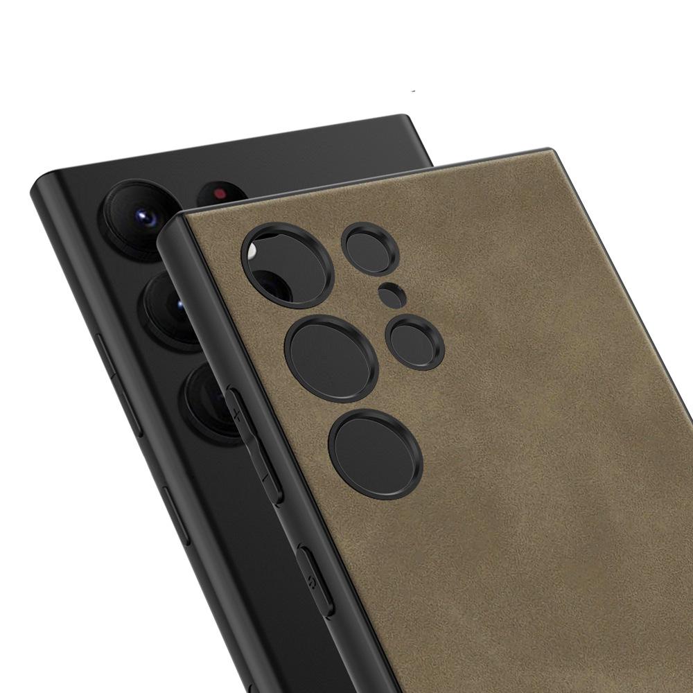 New Samsung S23 Ultra Frosted Leather Fully Inclusive Protective Case S23Plus Anti Fingerprint S23 Patch Mobile Phone Case
