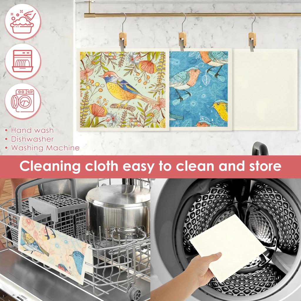12Pcs Kitchen Dish Towels Absorbent Swedish Dishcloths Reusable Dishcloths Washable Kitchen Dish Rags for Washing Dishes