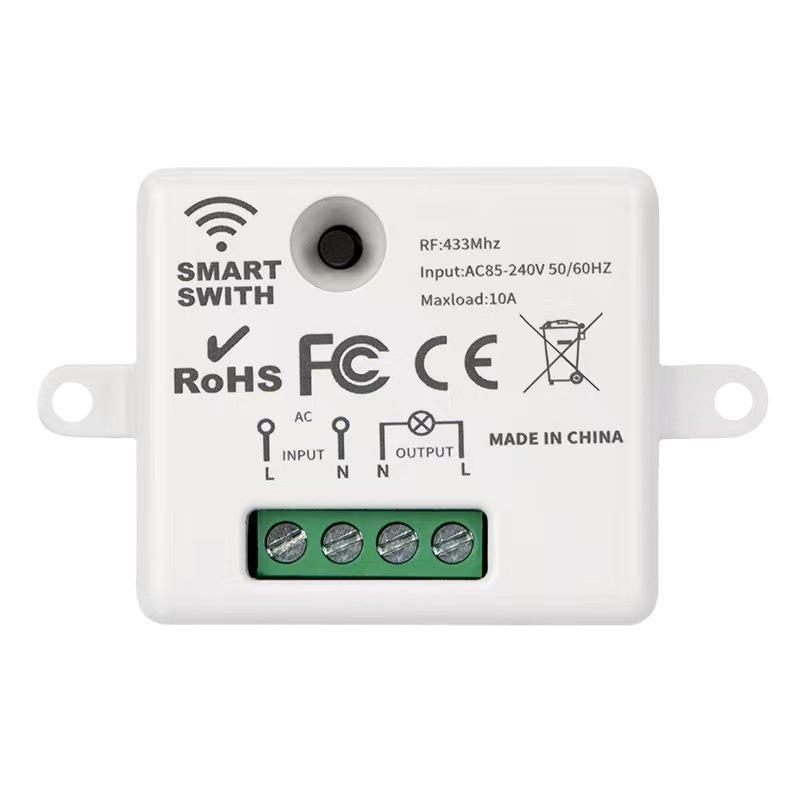 RF433 Mini Wireless Smart Light Switch: No Wiring Needed, Home Control with Remote On/Off Function