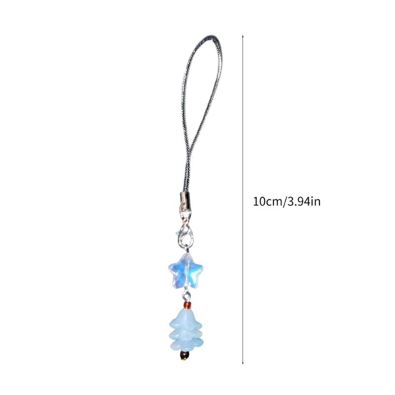 Fashion Star Christmas Tree Phone Charm Straps Car Keys Hanging Pendants Y2K Bag Decoration Lanyard Purse Accessories