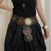 Stylish Disc Waist Belt Chain Dancers Costume Belt for Wrap Dress Dark Chain Belt for Suit Skirt Jeans Body Jewelry