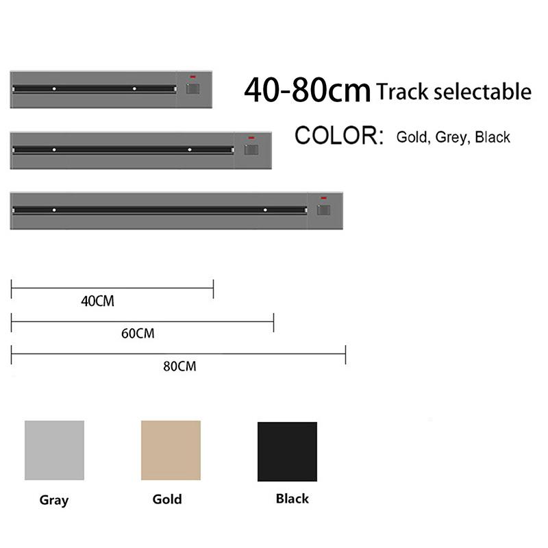 40/60/80CM Hidden Electric Extension Sockets,Power Track Socket,Kitchen Power Track Socket Movable Surface Mounted Wireless Sliding Socket
