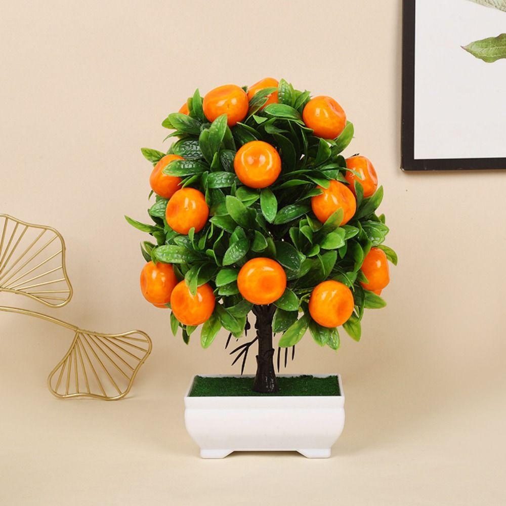 8 Stiler Frukt Bonsai Blomster Potte Simulert Grønne Planter Bryllup Hjem Hotell Kontor Borddekor