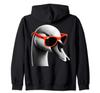 Cool Swan Graphic Art Hoodie Wearing Sunglasses Zip-up