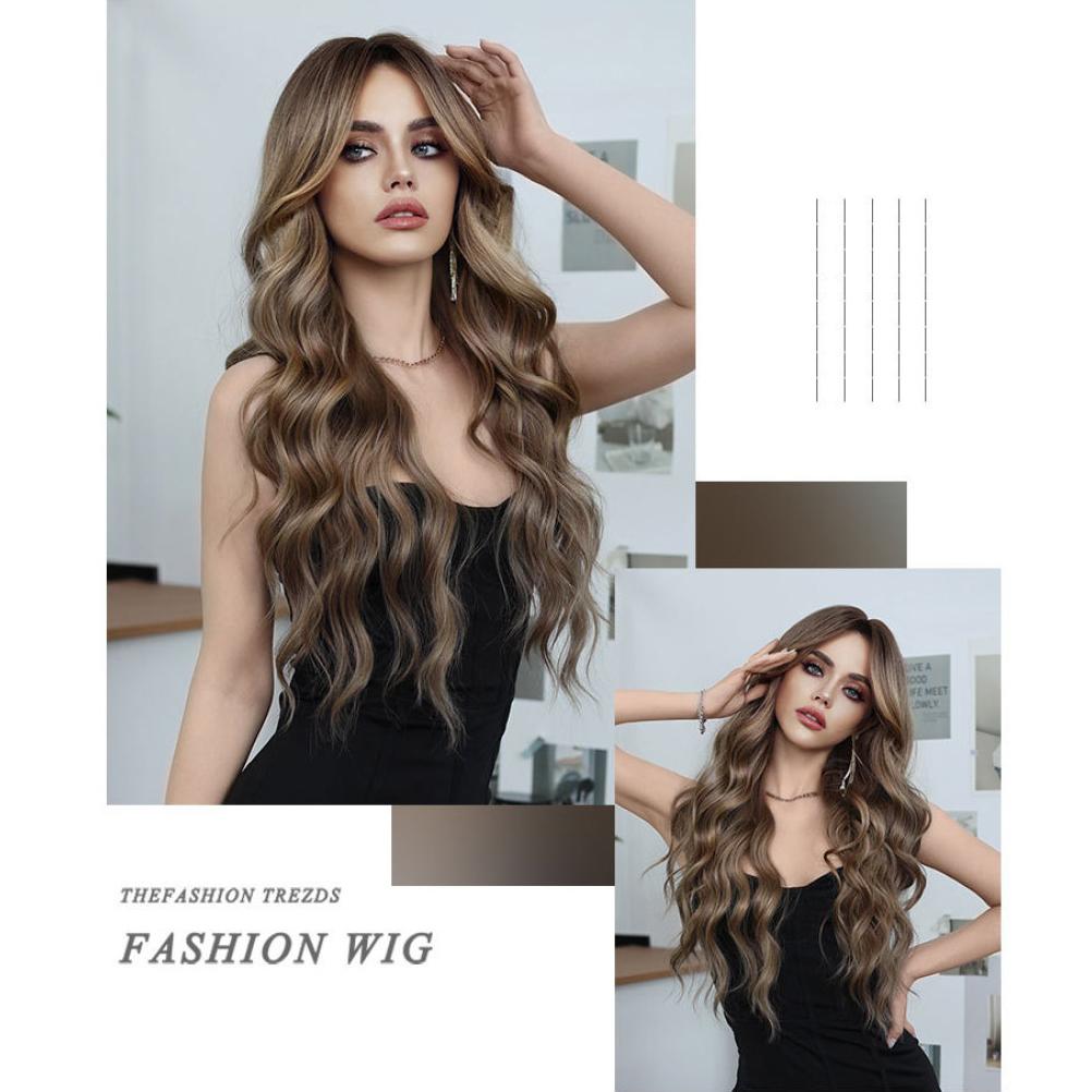 Perucă simulată pentru femei, 67 cm, perucă aurie, perucă lungă și dreaptă.