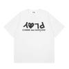 Japanese trendy brand heart-print short-sleeve T-shirt, unisex loose couple's summer casual daily versatile top
