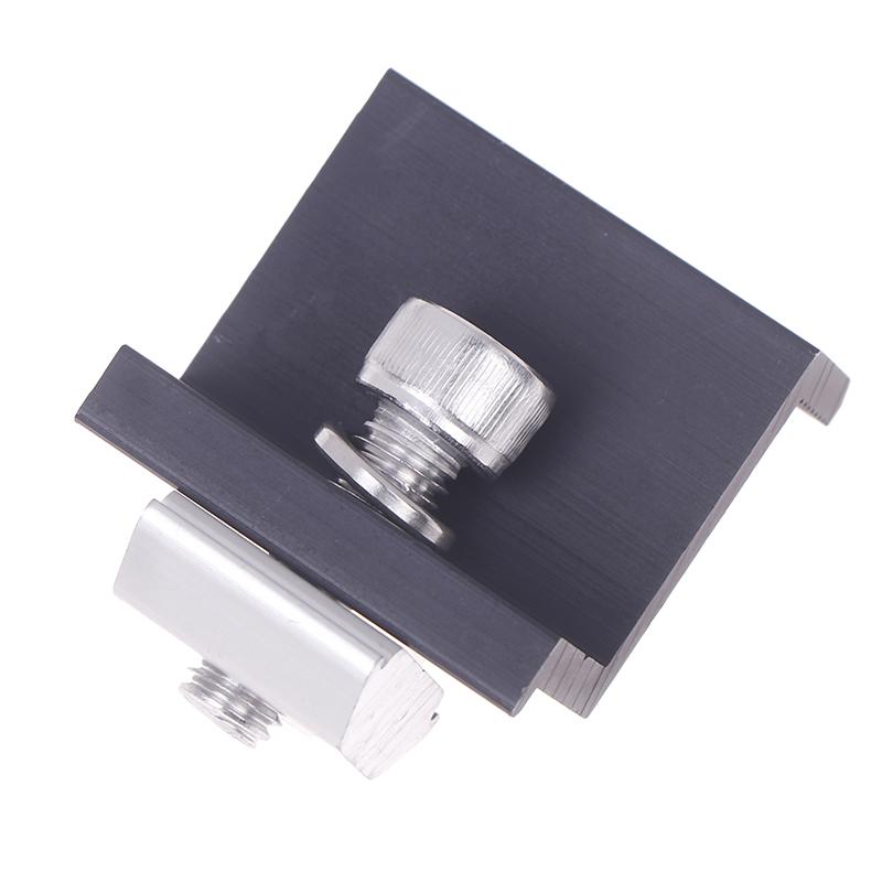 10Pcs Solar Panel Mounting Fixing Clamp Adjustable Bracket End & Mid Clamp Pv Panel Clip For Solar Panel Pv Install Accessories